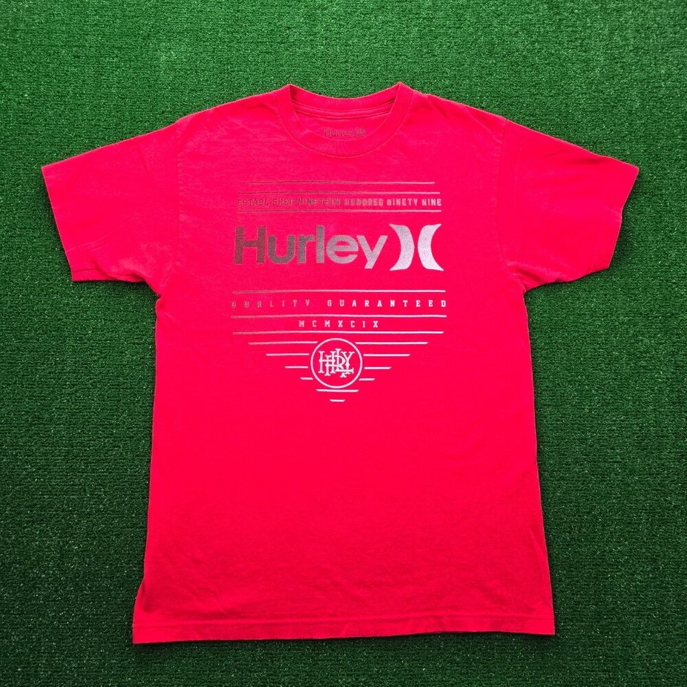 Hurley Tshirt Mens Medium Red Short Sleeve Classic Fit Outdoor Skater Surfer